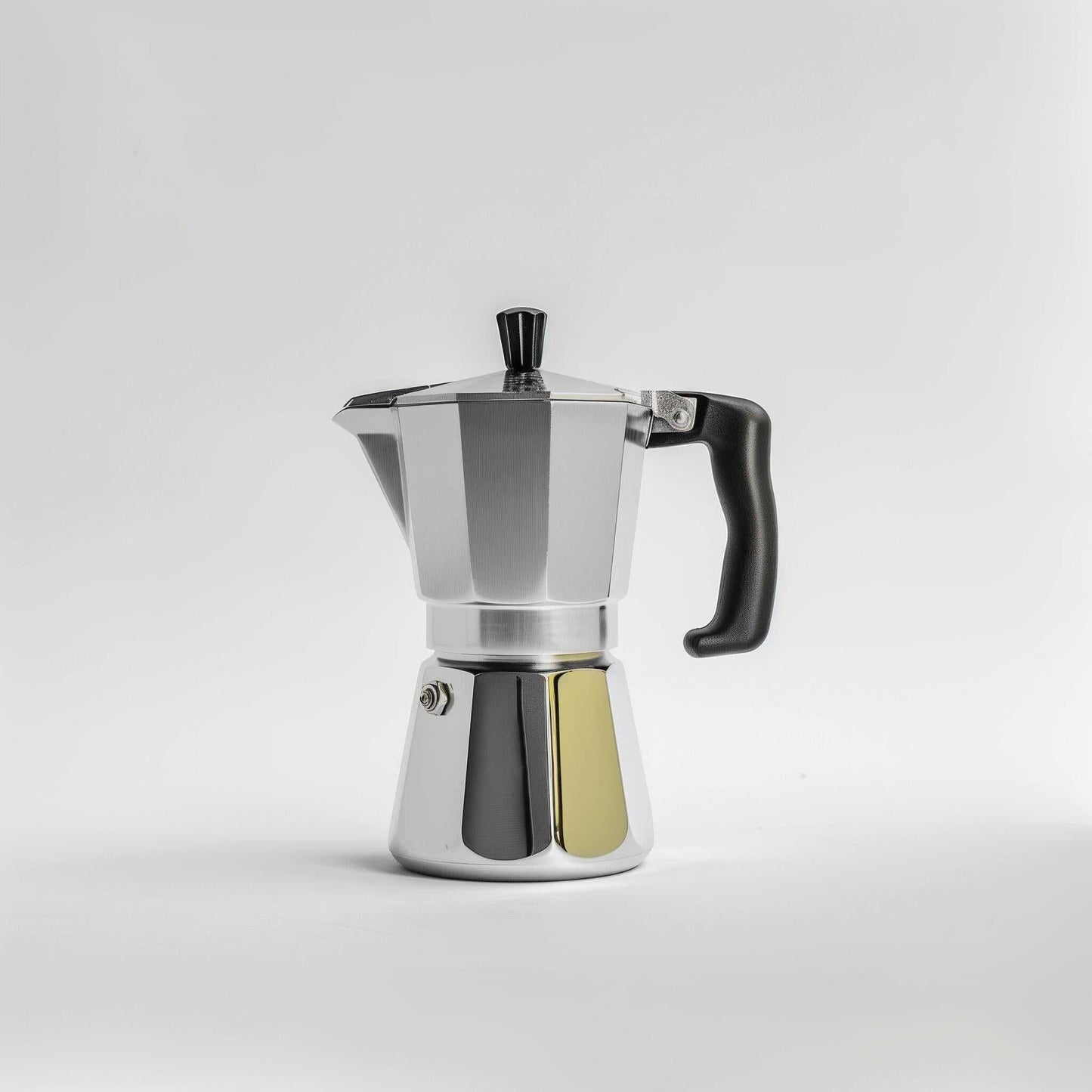 Example product stovetop espresso maker with black handle