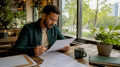 Man reviewing B Corp certification documents