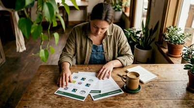 Person reviewing green coffee certifications