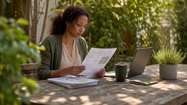 Woman reviewing ethical sourcing report