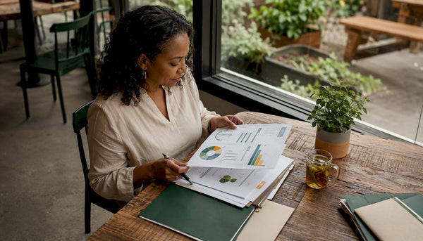 Analyst reviewing Ecoviberoast impact reports