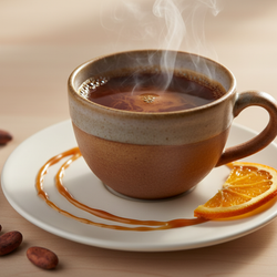 Premium instant coffee pouch with smooth cocoa and caramel blend