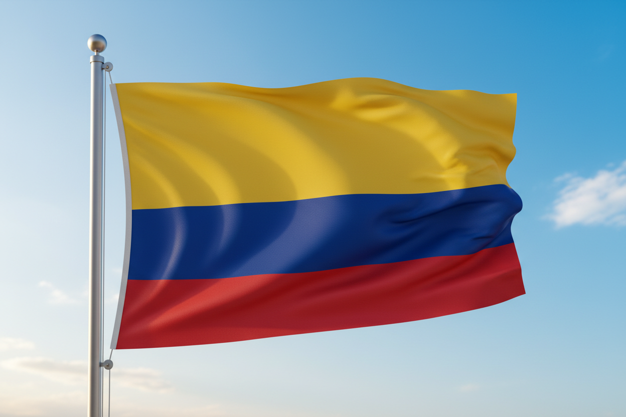 Colombian flag representing Colombian coffee origin