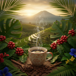 Kopi Safari Blend Coffee bag with aromatic, smooth, and balanced medium roast coffee beans.