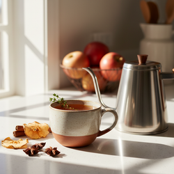 Apple Cider Rooibos herbal tea with cinnamon and orange peel in loose leaf form